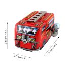 Tin toy - collectable toys - fire brigade - ladder vehicle - red - fire engine