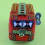 Tin toy - collectable toys - fire brigade - ladder vehicle - red - fire engine