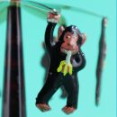 Juguete de hojalata - carrusel con monos - monitos - carrusel de monos