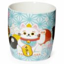 Taza gato de la suerte Maneki Neko porcelana taza de...
