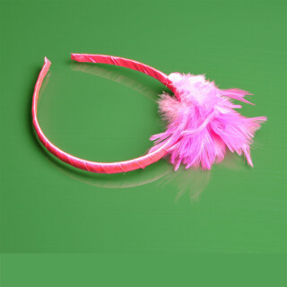 Haarreif mit Feder 01 - in vielen Farben erhätlich rosa