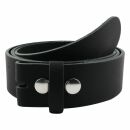 Leather belt - Buckle free belt - black - 4 cm - all sizes