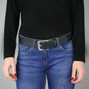 Gürtel ohne Schnalle - Ledergürtel - Belt - schwarz - 4cm - alle Längen