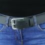 Leather belt - Buckle free belt - black - 4 cm - all sizes