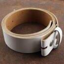 Leather belt - Buckle free belt - white - 4 cm - all sizes