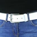 Cintura di pelle - cintura senza fibbia - bianco - 4cm - tutte le lunghezze