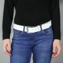 Cintura di pelle - cintura senza fibbia - bianco - 4cm - tutte le lunghezze