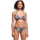 Ladies Tie Dye Dreieck Bikini schwarz-weiß