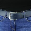 Gürtel ohne Schnalle - Ledergürtel - Belt - blau - 4cm - alle Längen