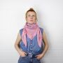 Cotton Scarf - Indian pattern 1 - pink - squared kerchief