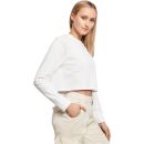 Ladies Terry Cropped Crew white