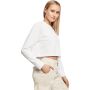 Ladies Terry Cropped Crew white