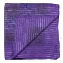 Cotton Scarf - Indian pattern 1 - purple Lurex silver - squared kerchief