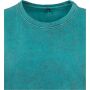 Ladies Acid Washed kurzes Crop Shirt türkisgrün-schwarz Cropped Tee