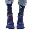 Bamboo socks - Rainbow Chakra Mandala Flower Blue