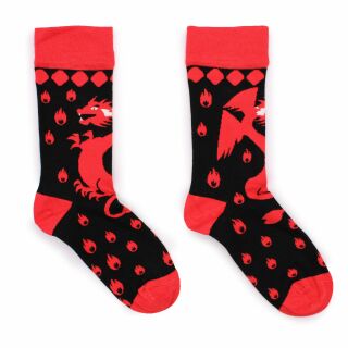 Calcetines Medias dragón rojo fuego asia