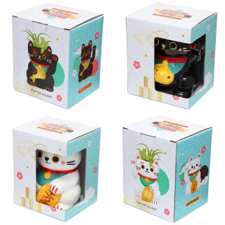 123Arts Keramik Blumentopf In Katzenform – 15,2x7,6 Cm, Für Sukkulenten, Retro-Design, Übertopf