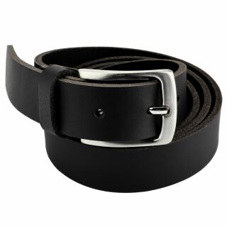 Cinturón de cuero - Cinturón de cuero con hebilla - negro - 3 cm
