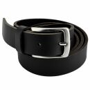 Leather belt - Leather belt with buckle - black - 3 cm