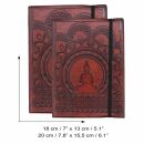 Notizbuch aus Leder Skizzenbuch Tagebuch - Tibetisches Mandala rotbraun