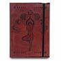 Leather notebook sketchbook diary - cosmic goddess reddish brown