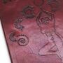 Leather notebook sketchbook diary - cosmic goddess reddish brown
