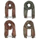 Scarf in pashmina style Floral Waves 210x70cm Ethno Boho Scarf