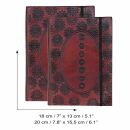 Leather notebook sketchbook diary - seven chakras reddish brown