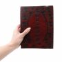 Leather notebook sketchbook diary - seven chakras reddish brown
