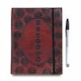 Leather notebook sketchbook diary - seven chakras reddish brown