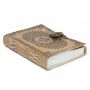 Notizbuch aus Leder Skizzenbuch Tagebuch - Mandala - hellbraun