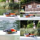 Blechspielzeug - Mini Recycling Boot - Kerzenboot - Pop Pop Knatterboot aus Blech