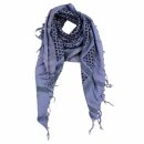 Kufiya style scarf - blue - black - Shemagh - Arafat scarf