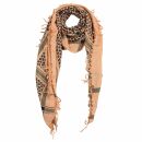 Kufiya style scarf - orange - black - Shemagh - Arafat scarf