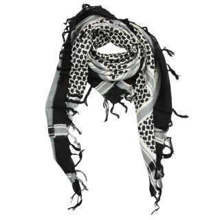 Pañuelo de estilo Kufiya - Keffiyeh - negro - blanco - Pañuelo de Arafat