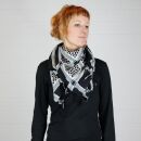 Kufiya style scarf - black - white - Shemagh - Arafat scarf