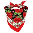 Bandana scarf flower pattern red traditional costume...