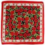 Bandana scarf flower pattern red traditional costume square headscarf