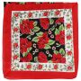 Pañuelo bandana estampado flores rojo traje tradicional cuadrado
