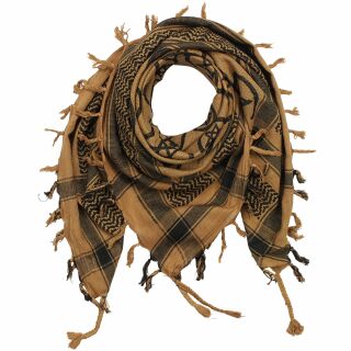 Kufiya - Pentagram brown - black - Shemagh - Arafat scarf