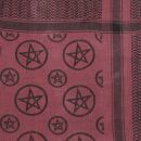 Kufiya - Keffiyeh - Pentagrama rojo-burdeos - negro - Pañuelo de Arafat