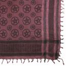 Kufiya - Keffiyeh - Pentagrama rojo-burdeos - negro - Pañuelo de Arafat