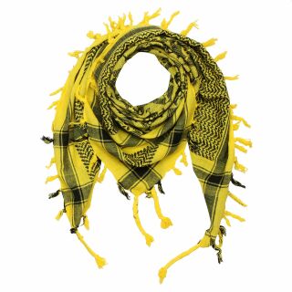 Kufiya - Keffiyeh - Calaveras a cuadros amarillo - negro - Pañuelo de Arafat