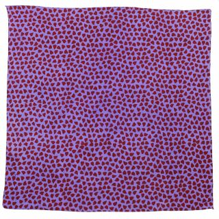 Bandana - cuori viola - rosso - Fazzoletto da collo - Quadrato