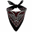Bandana scarf - paisley pattern 02 black - red - white -...