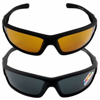 Schmale Sonnenbrille Bikey five Bikerbrille polarisierend 7x4cm matt schwarz