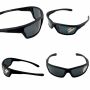 Schmale Sonnenbrille Bikey five Bikerbrille polarisierend 7x4cm matt schwarz