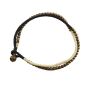 Geflochtenes Armband Messing Glöckchen schwarz beige Armschmuck Tribal Makrameeschmuck