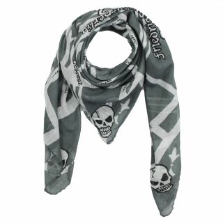 Sciarpa di cotone - Kieztuch Friedrichshain nero - bianco - grigio - foulard quadrato