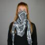 Sciarpa di cotone - Kieztuch Friedrichshain nero - bianco - grigio - foulard quadrato